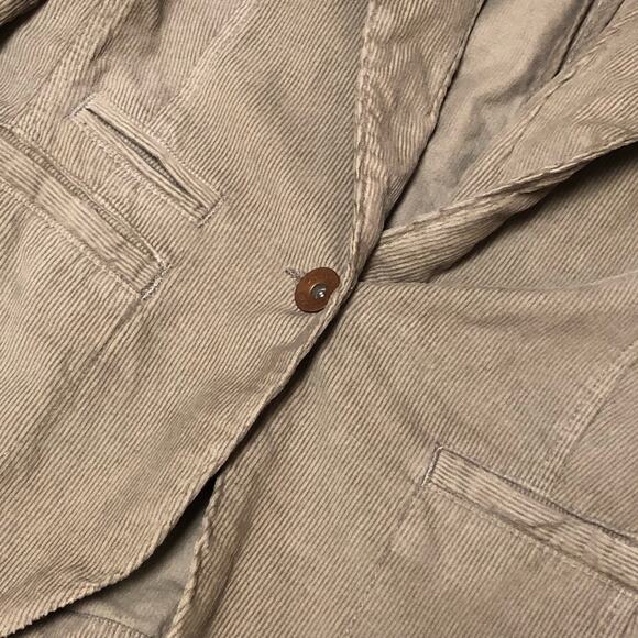 Banana Republic Tan Corduroy Ribbed Cotton Jacket Blazer Size Medium - Picture 3 of 14